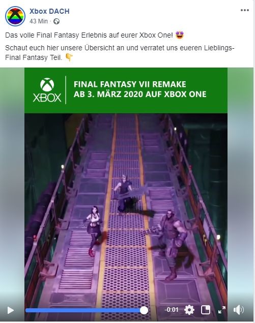 Final Fantasy VII Remake xbox one allemagne